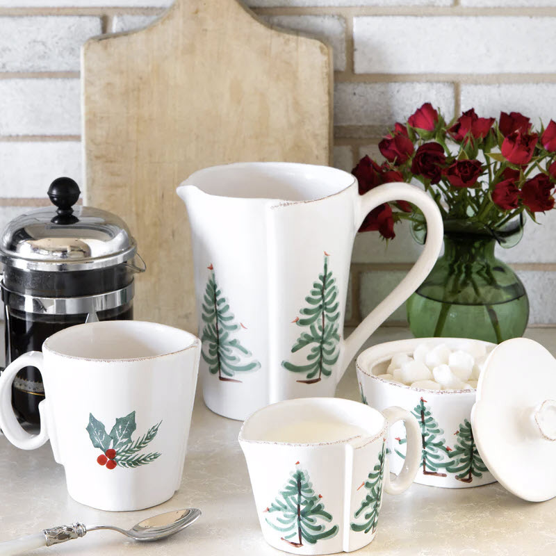 Vietri Lastra Holiday Sugar Jar