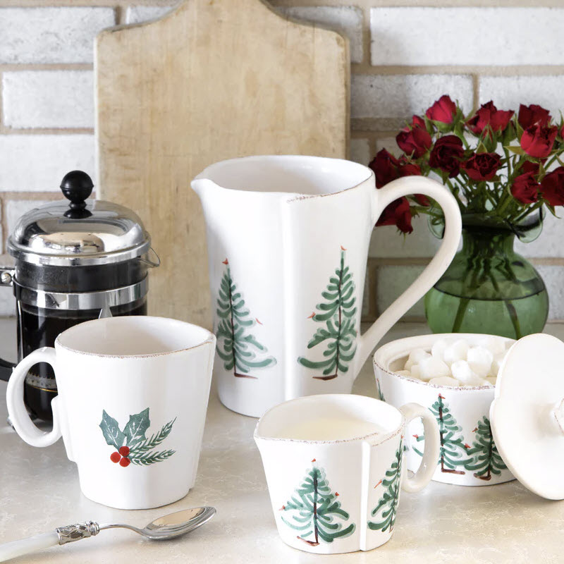 Vietri Lastra Holiday Pitcher