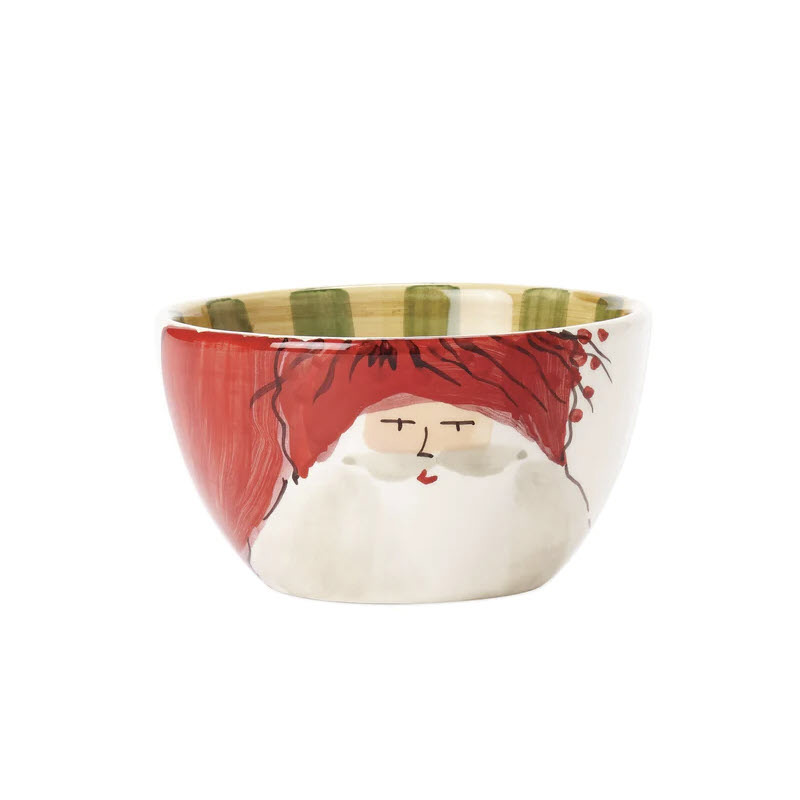 Vietri Old St. Nick with Red Hat Cereal Bowl