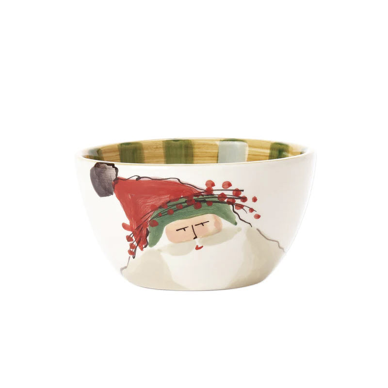 Vietri Old St. Nick with Green Hat Cereal Bowl