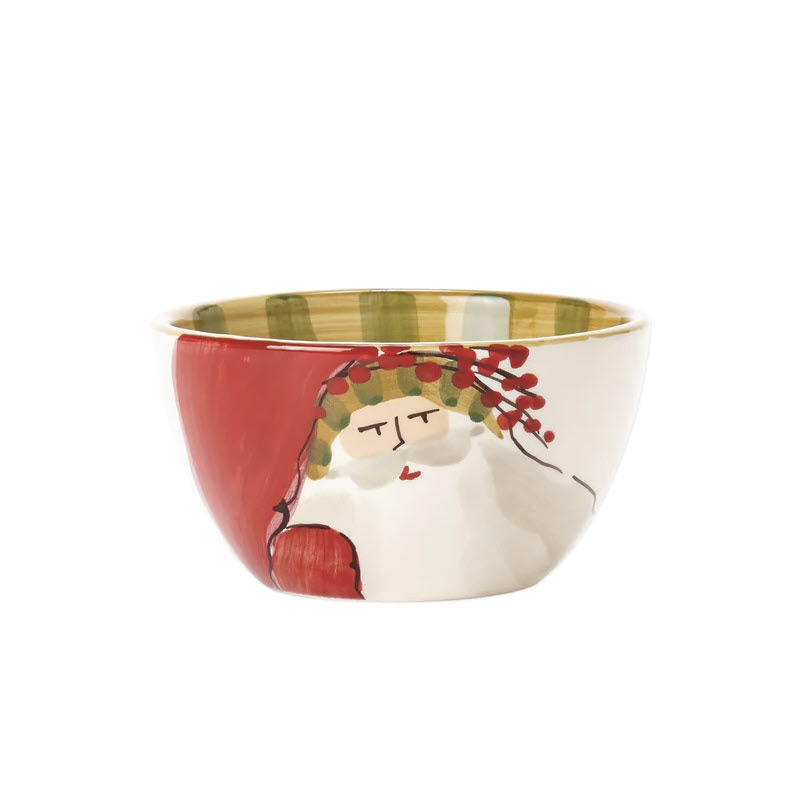 Vietri Old St. Nick with Striped Hat Cereal Bowl