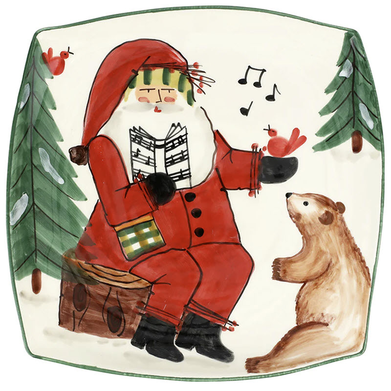 Vietri Old St. Nick Square Platter, Limited Edition 2023