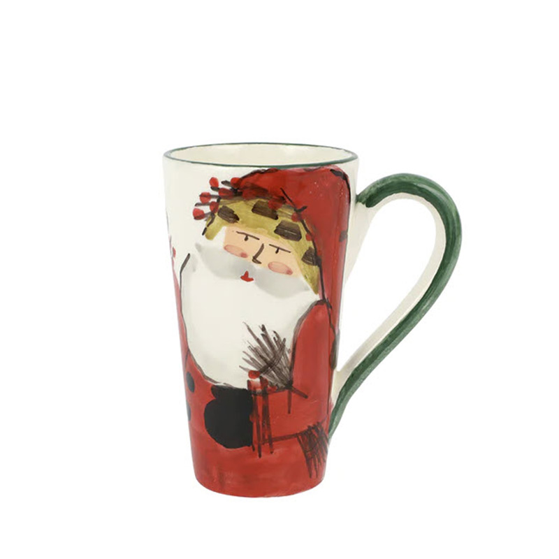 Vietri Old St. Nick Latte Mug with Bird Nest