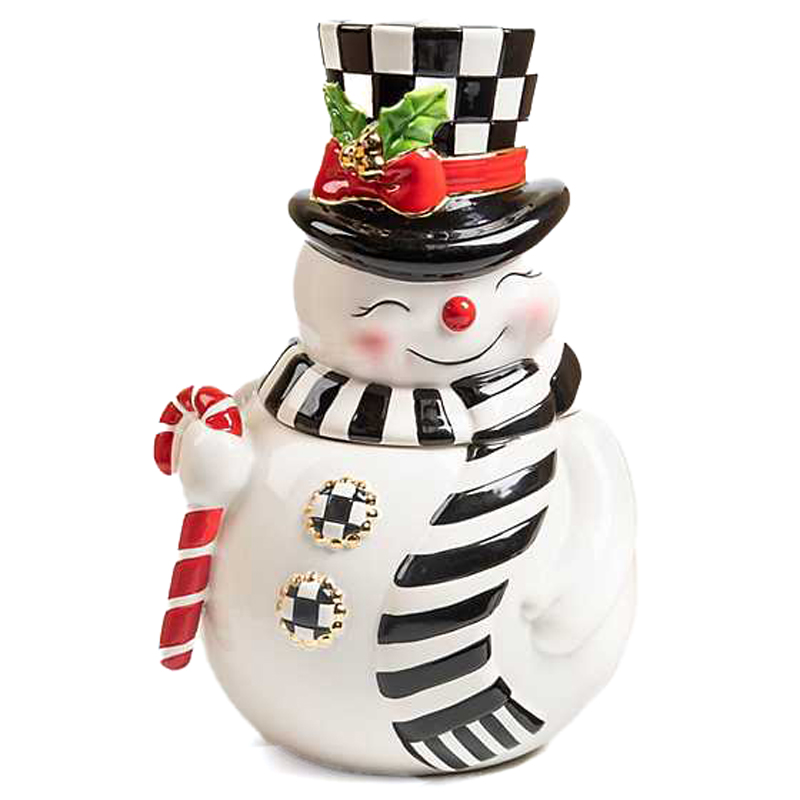 MacKenzie-Childs Nostalgia Snowman Cookie Jar