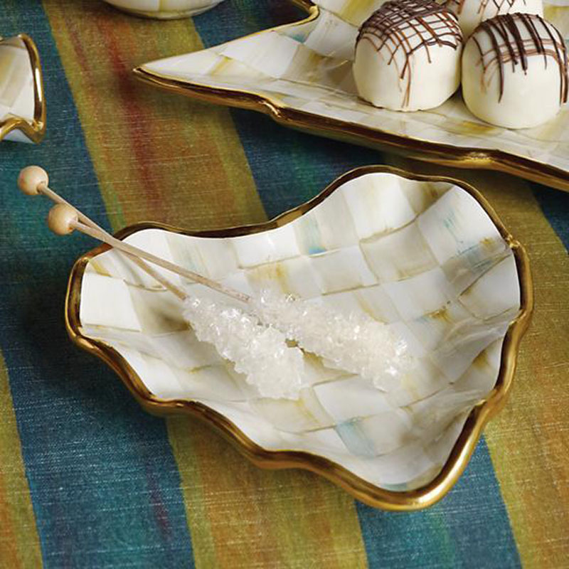 MacKenzie-Childs Parchment Check Fluted Heart Plate