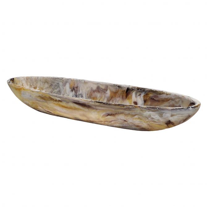 Nashi Medium Boat Bowl, Mocha Swirl