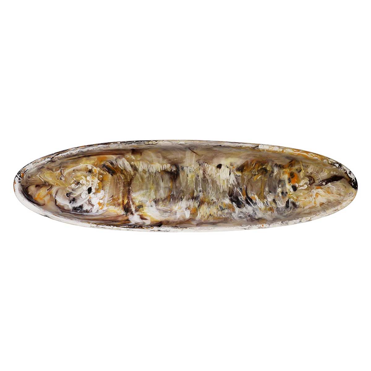 Nashi Medium Boat Bowl, Mocha Swirl