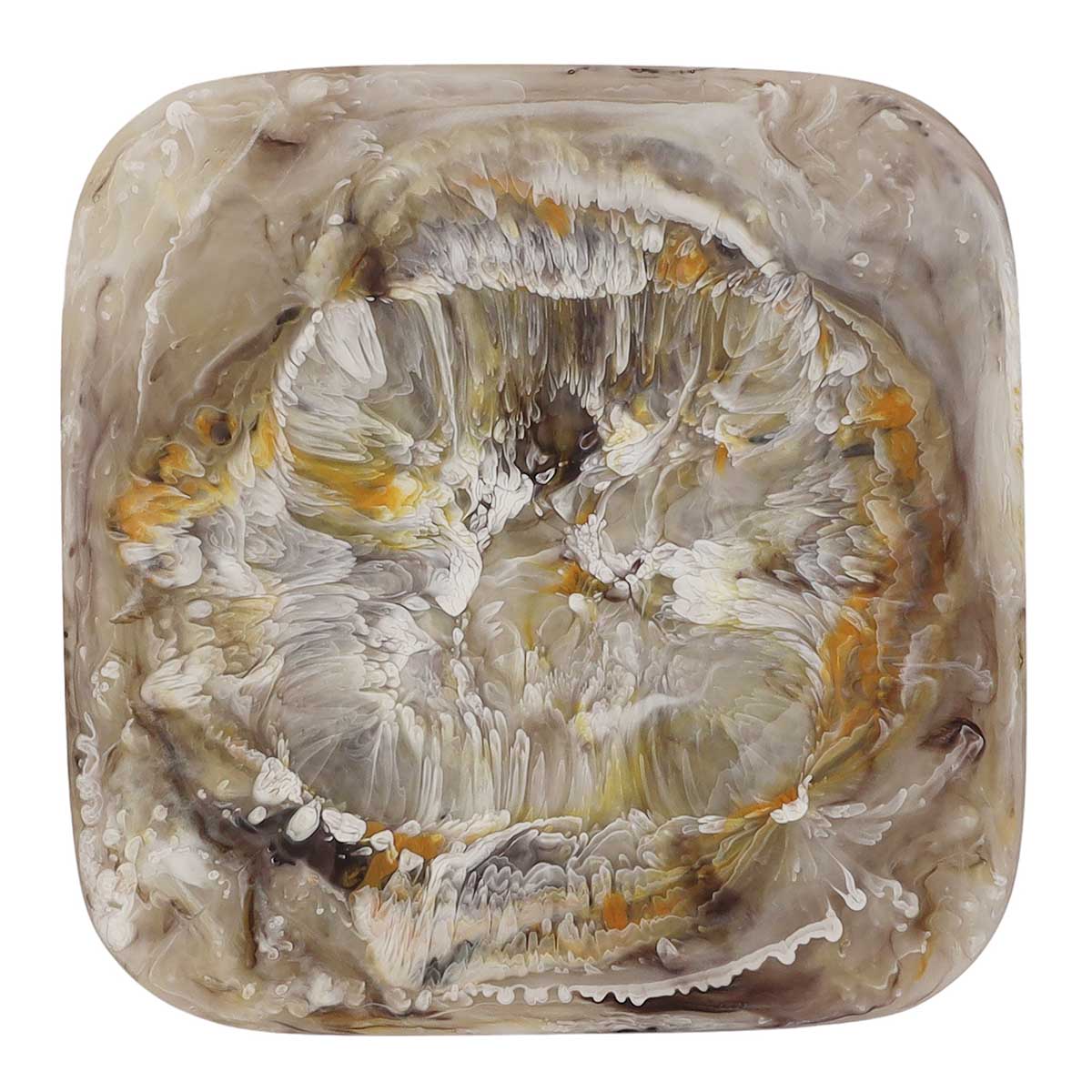 Nashi Medium Square Tray, Mocha Swirl