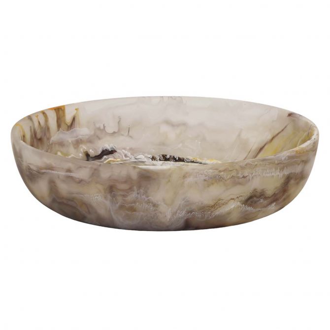 Nashi Medium Round Bowl, Mocha Swirl