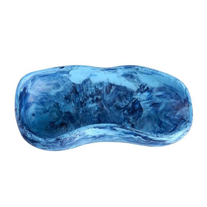 Nashi Rectangle Scallop Bowl, Denim Swirl