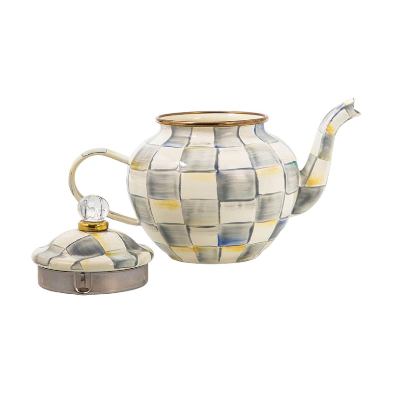 MacKenzie-Childs Sterling Check 4 Cup Teapot