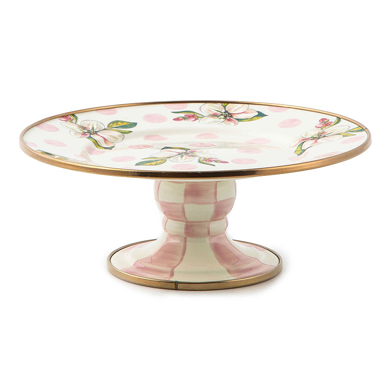 Wild Rose Brown Large Pedestal Platter By MacKenzie-Childs