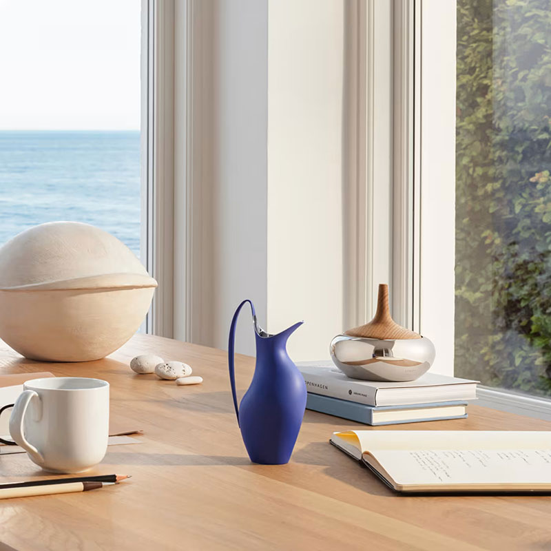Georg Jensen Koppel Pitcher, Iconic Blue and Petite