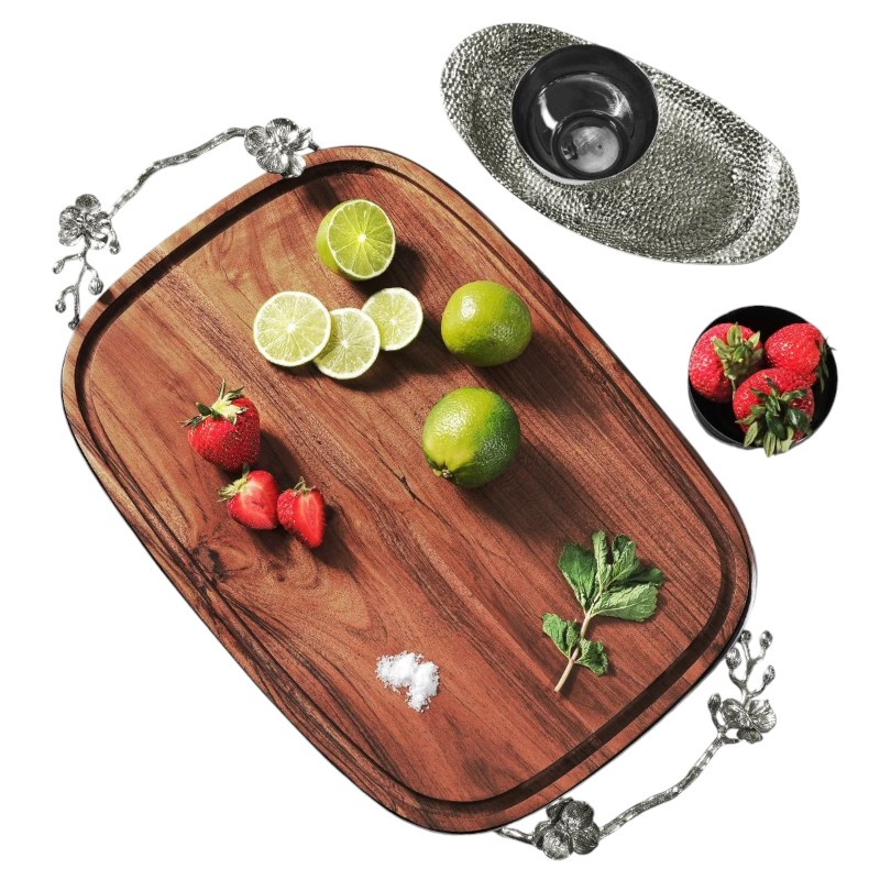 Michael Aram White Orchid Bread Board
