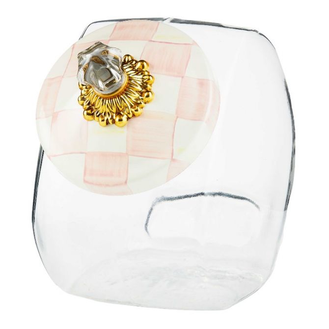 MacKenzie-Childs Cookie Jar with Rosy Check Lid