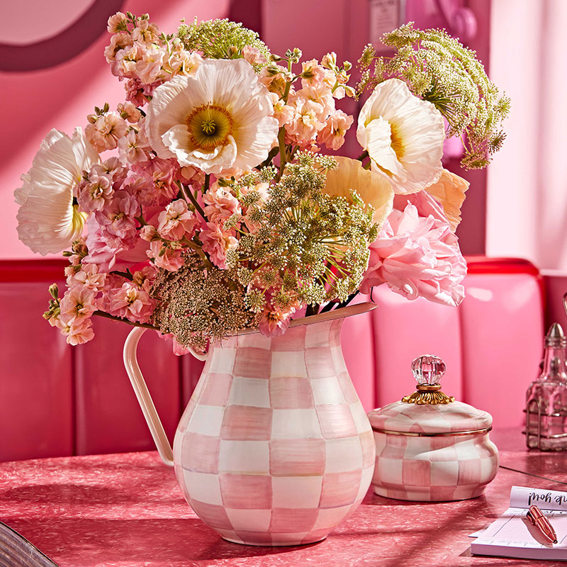 MacKenzie-Childs Rosy Check Pitcher