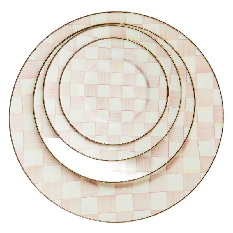MacKenzie-Childs Rosy Check Dinner Plate