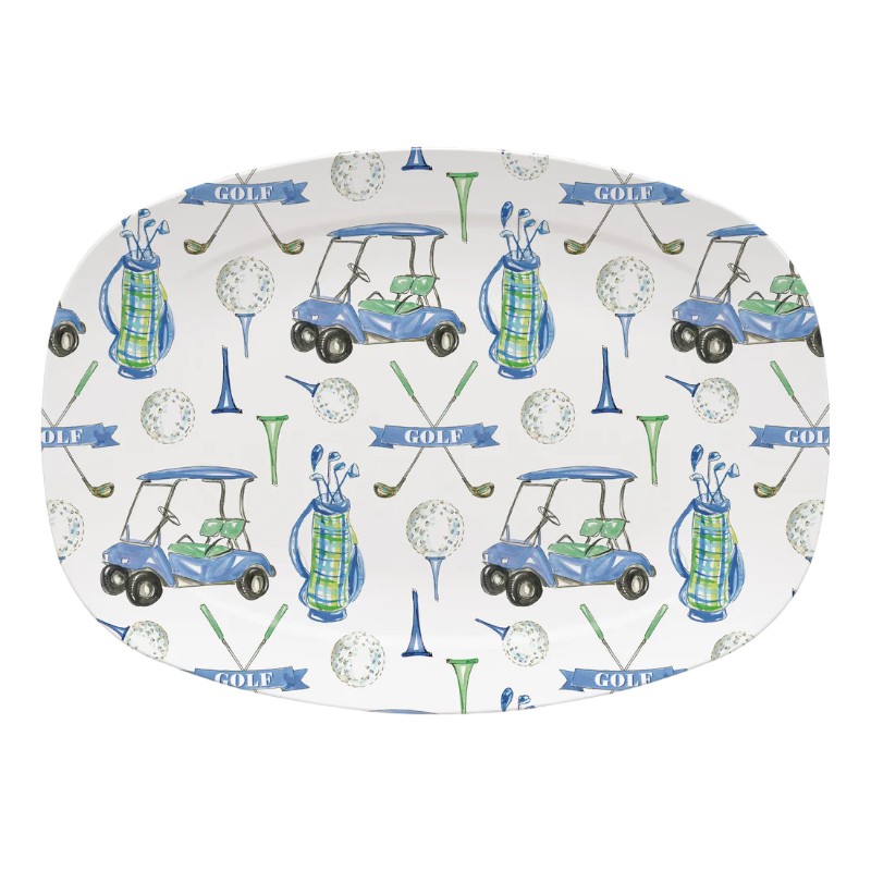 Mariposa Golf Platter, Blue and Green