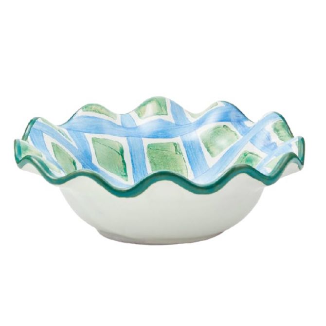 MacKenzie-Childs Pencil & Paper Co Fluted Berry Bowl, Diamonds