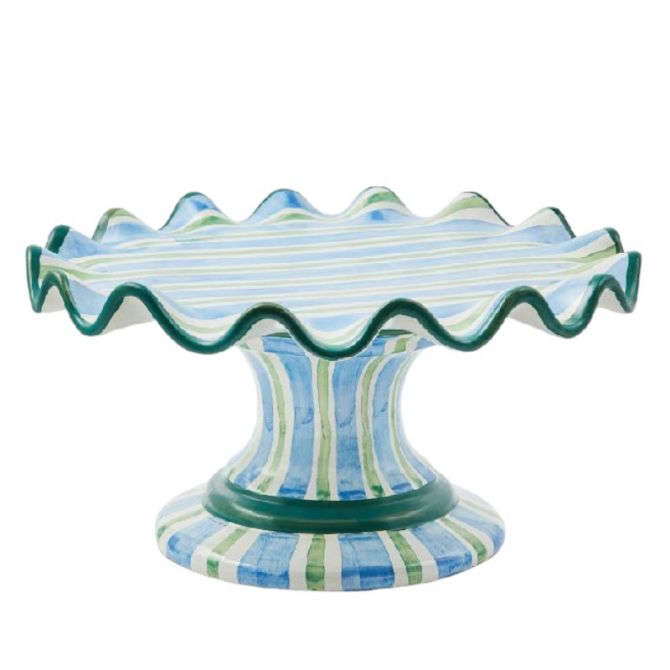 MacKenzie-Childs Pencil & Paper Co Fluted Cake Stand