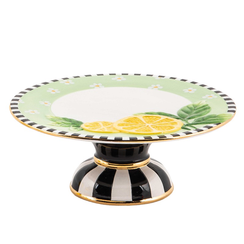 MacKenzie-Childs Lemon Pedestal Platter, Small