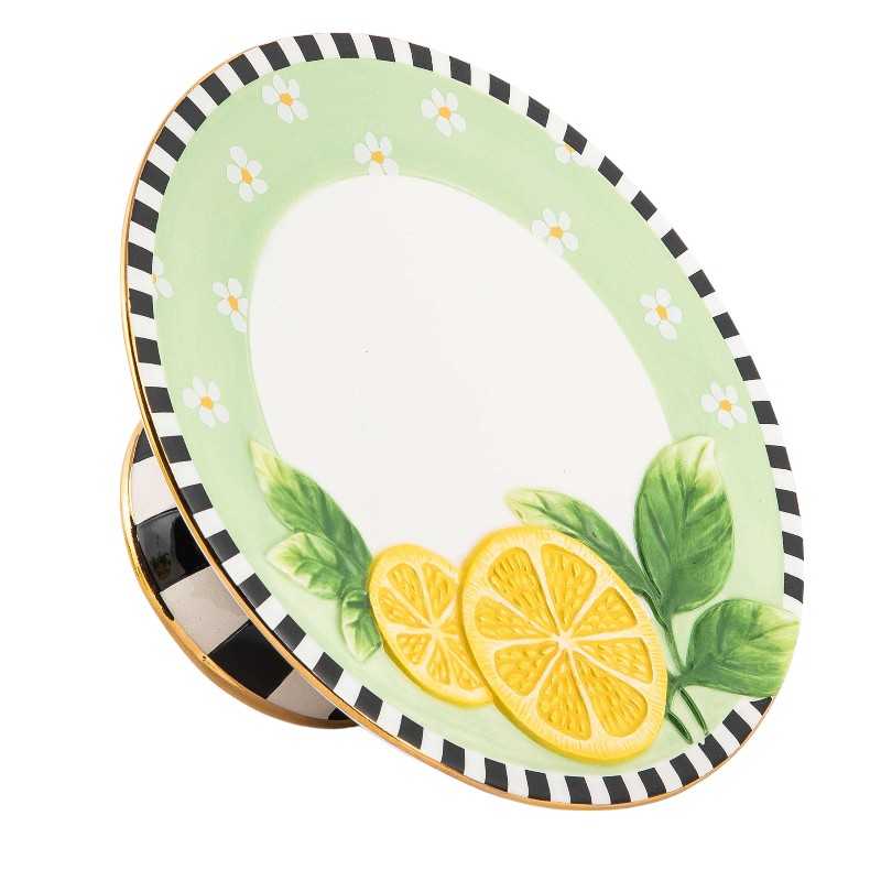 MacKenzie-Childs Lemon Pedestal Platter, Small