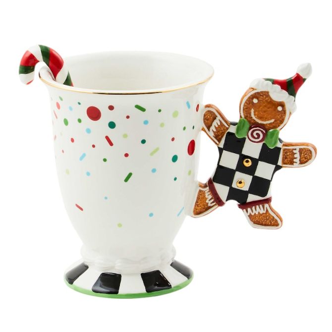 MacKenzie-Childs Bake Shop Gingerbread Handle Mug with Spoon