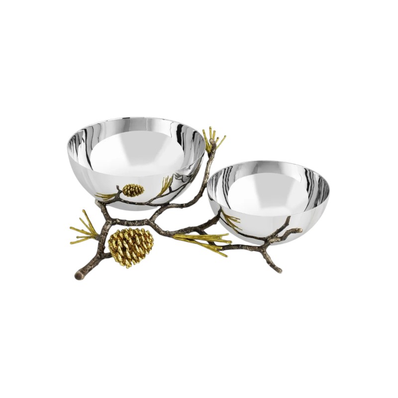 Michael Aram Pine Cone Double Bowl