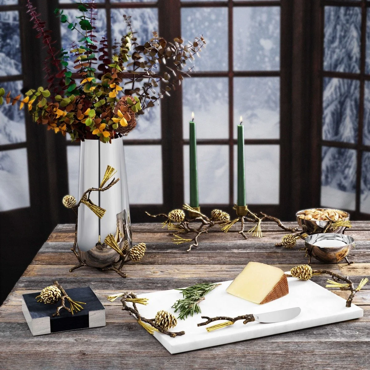 Michael Aram Pine Cone Cheese Board with Knife