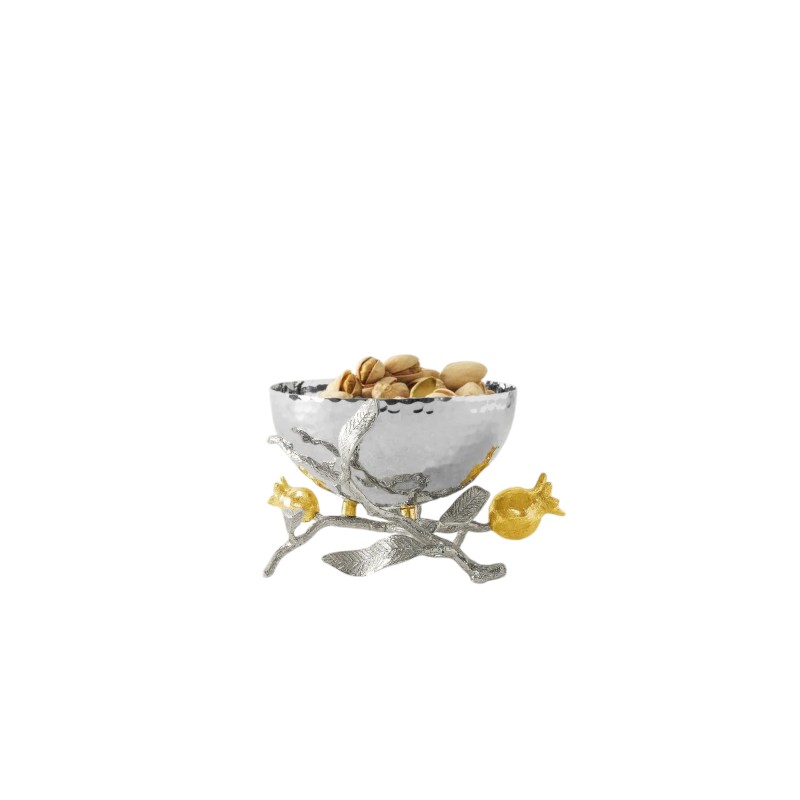 Michael Aram Pomegranate Silver and Yellow Gold Nut Bowl