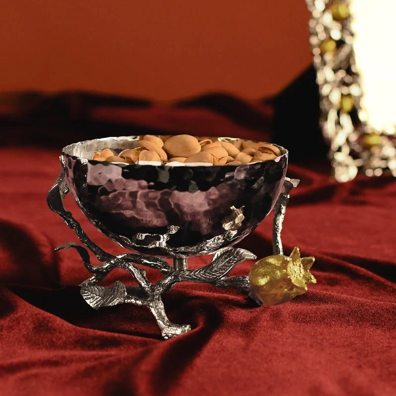 Michael Aram Pomegranate Silver and Yellow Gold Nut Bowl