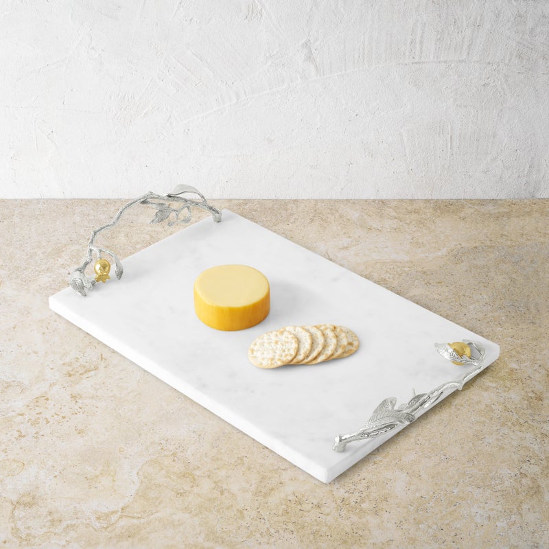 Michael Aram Pomegranate Silver and Gold Cheese Board and Spreader
