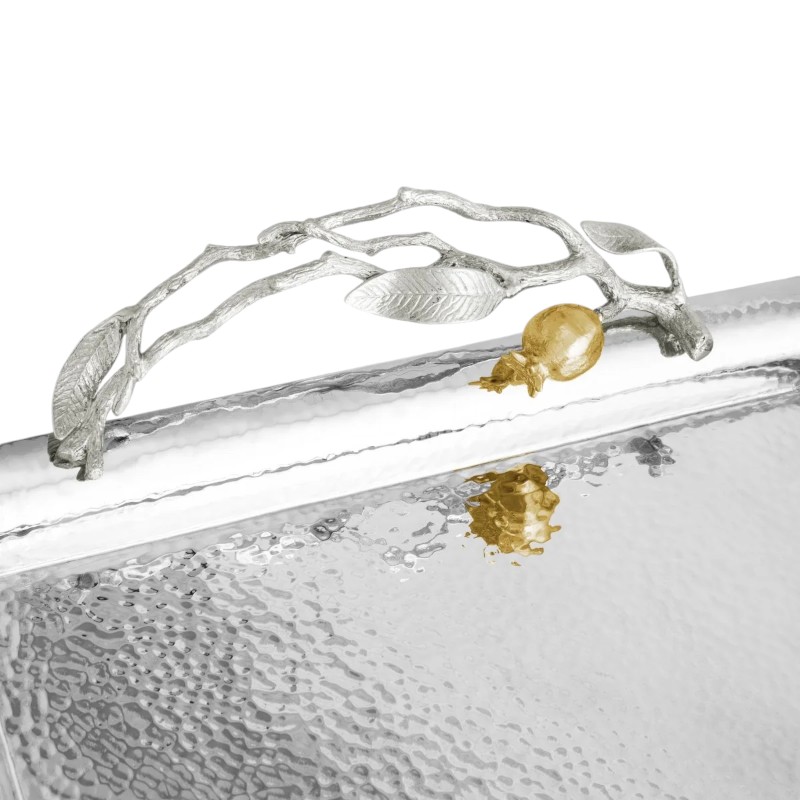 Michael Aram Pomegranate Silver and Gold Serving Tray