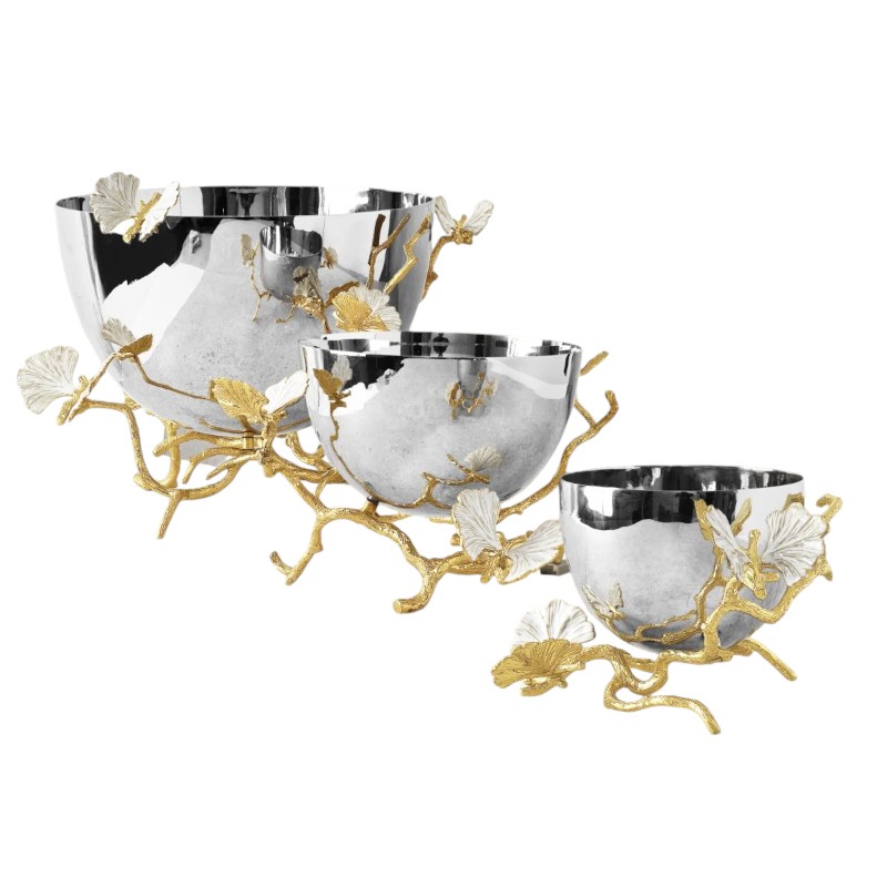 Michael Aram Butterfly Ginkgo Yellow Gold Bowl, Nut