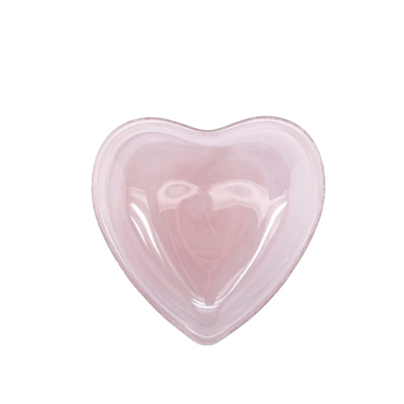 Mariposa Alabaster Glass Heart Plate, Pink