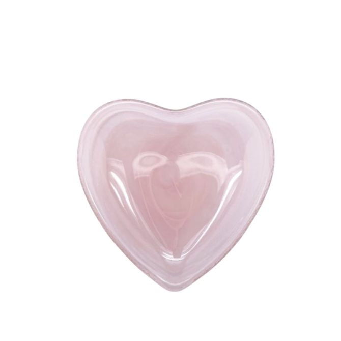 Mariposa Alabaster Glass Heart Plate, Pink