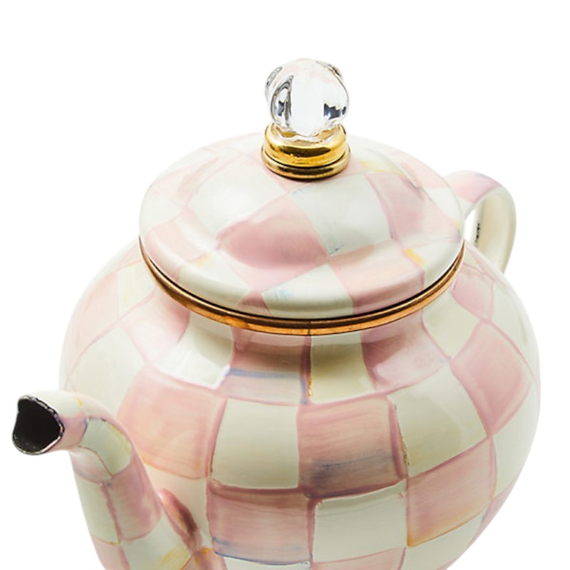 MacKenzie-Childs Rosy Check 4 Cup Teapot