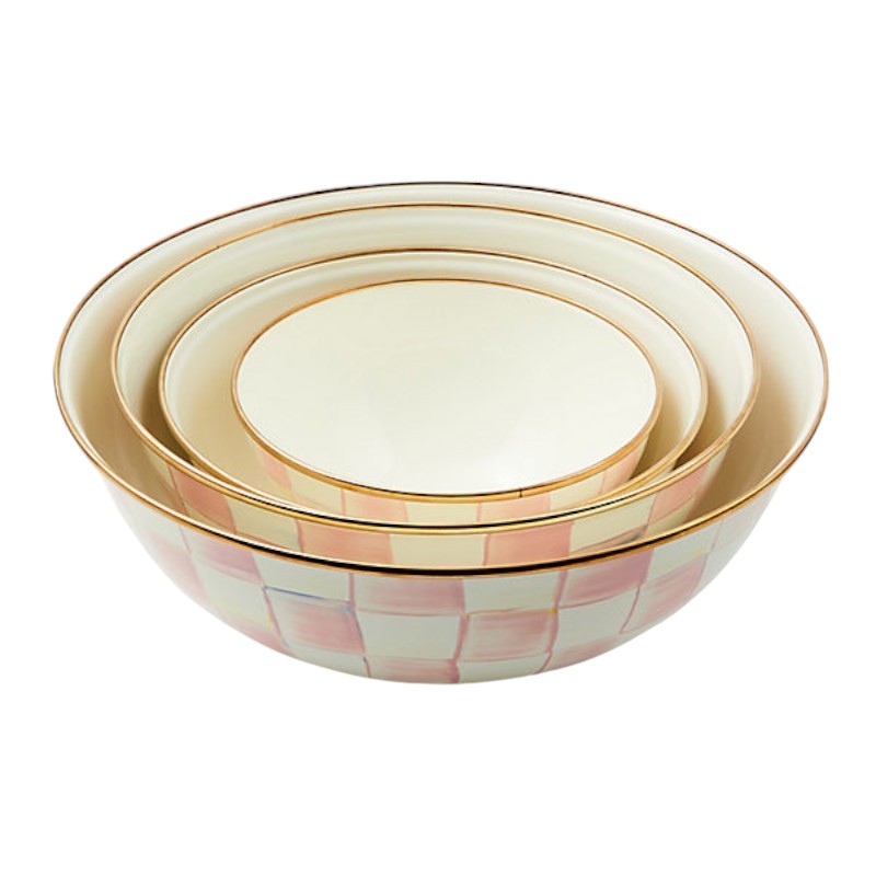 MacKenzie-Childs Rosy Check Medium Everyday Bowl