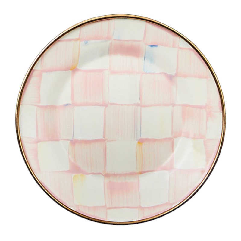 MacKenzie-Childs Rosy Check Appetizer Plates, Set of 4