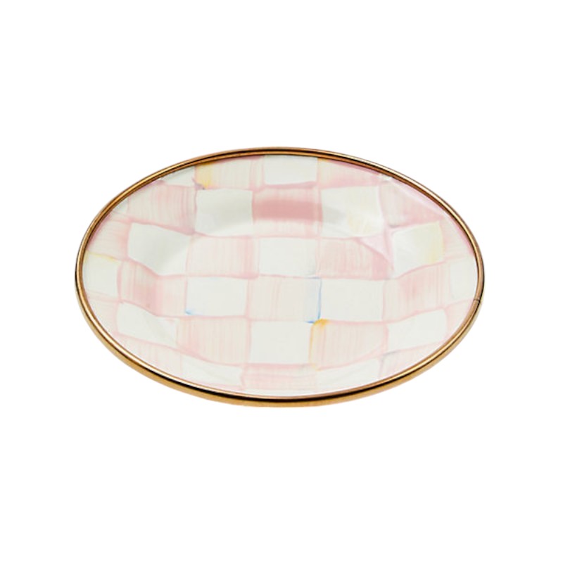 MacKenzie-Childs Rosy Check Appetizer Plates, Set of 4