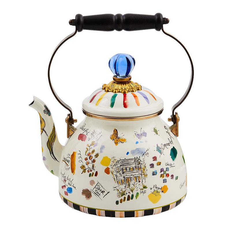 MacKenzie-Childs Sketchbook Tea Kettle, 2QT