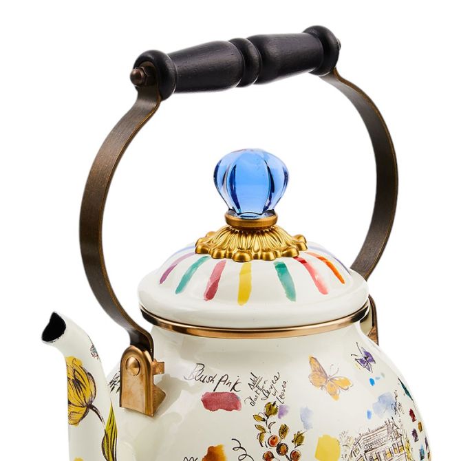 Amazon.com | BTaT- Floral Tea Pot, 38 oz, White with Green