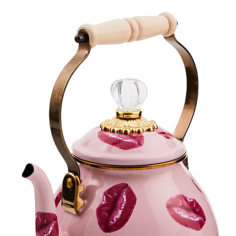 MacKenzie-Childs Kiss Me Tea Kettle, 2QT