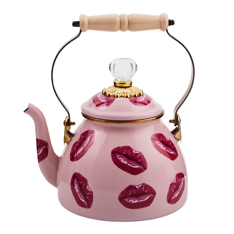 MacKenzie-Childs Kiss Me Tea Kettle, 2QT