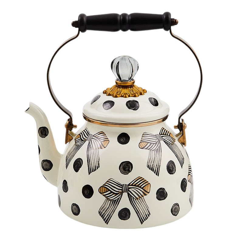 MacKenzie-Childs Pretty As A Bow Tea Kettle, 2QT