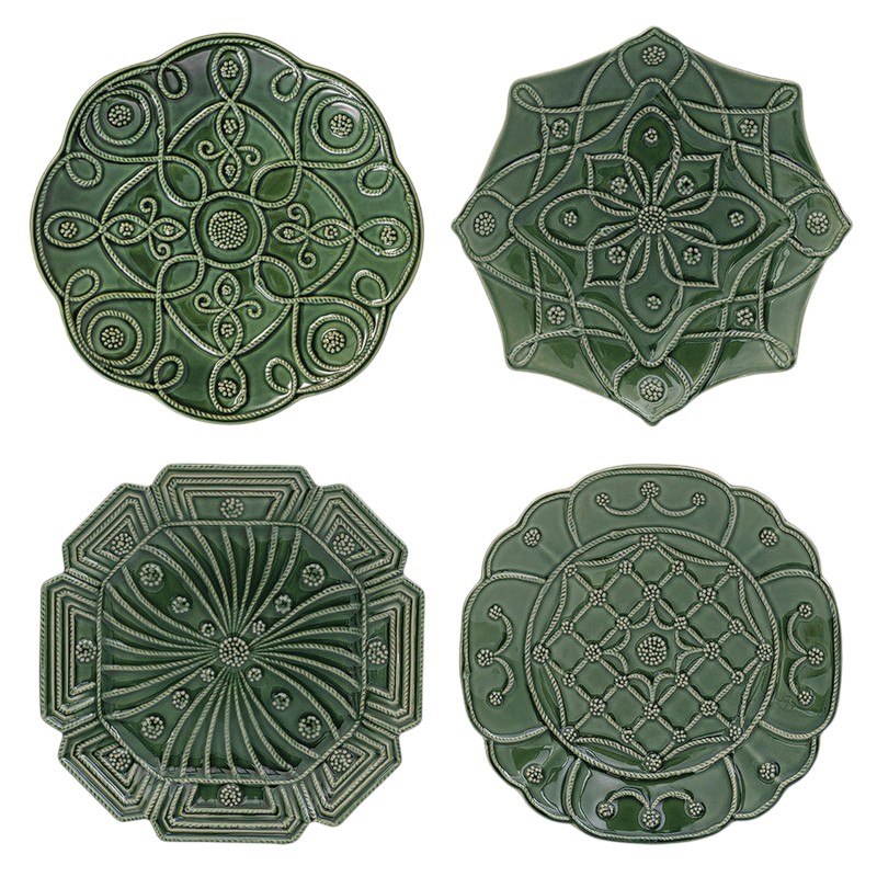 Juliska Jardin Du Monde Dessert Plates, Basil