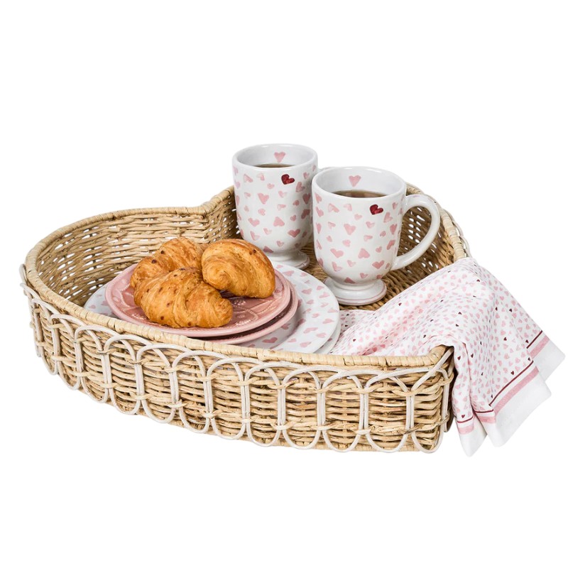Juliska Provence Rattan Whitewash Heart Tray, 16