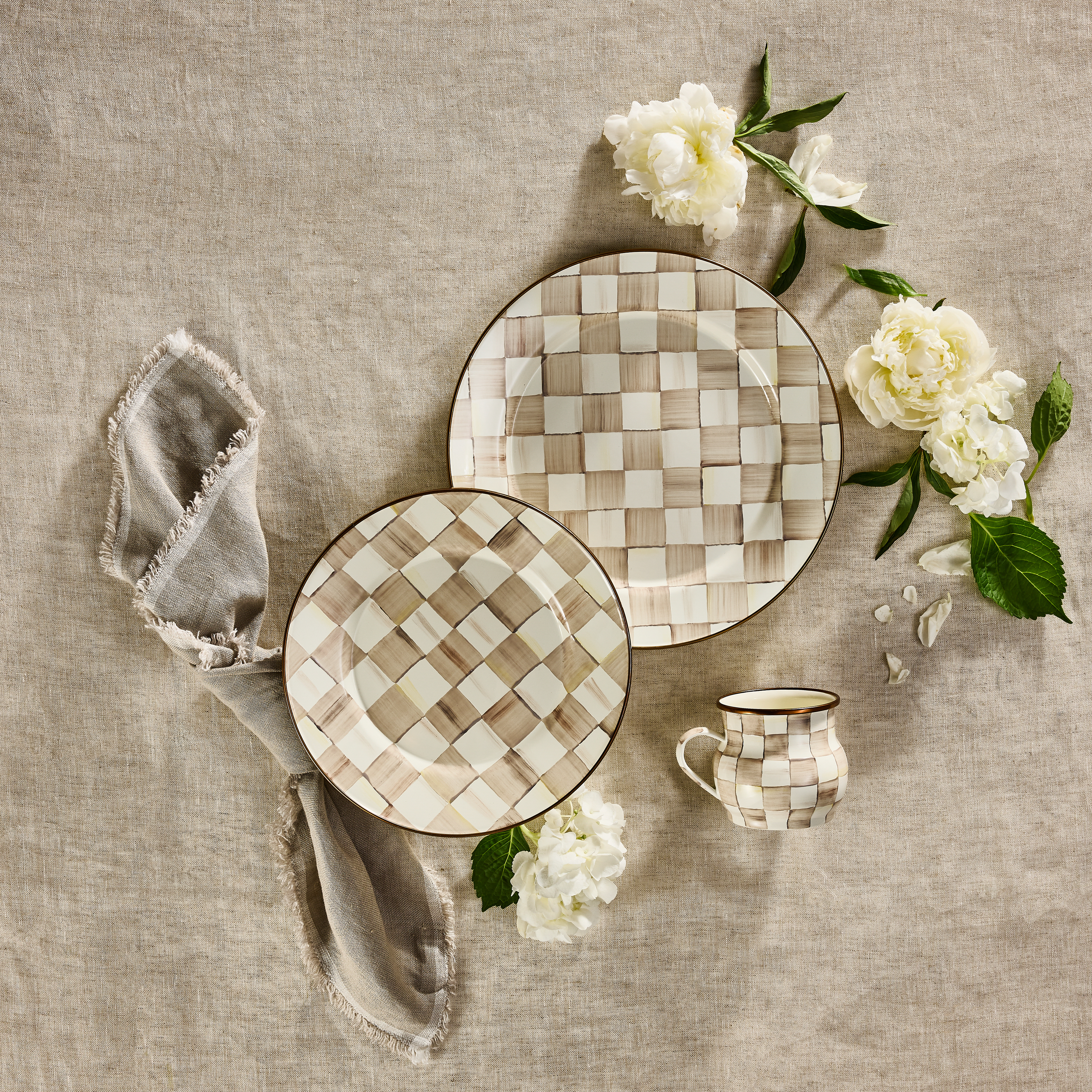 MacKenzie-Childs Mocha Check Charger