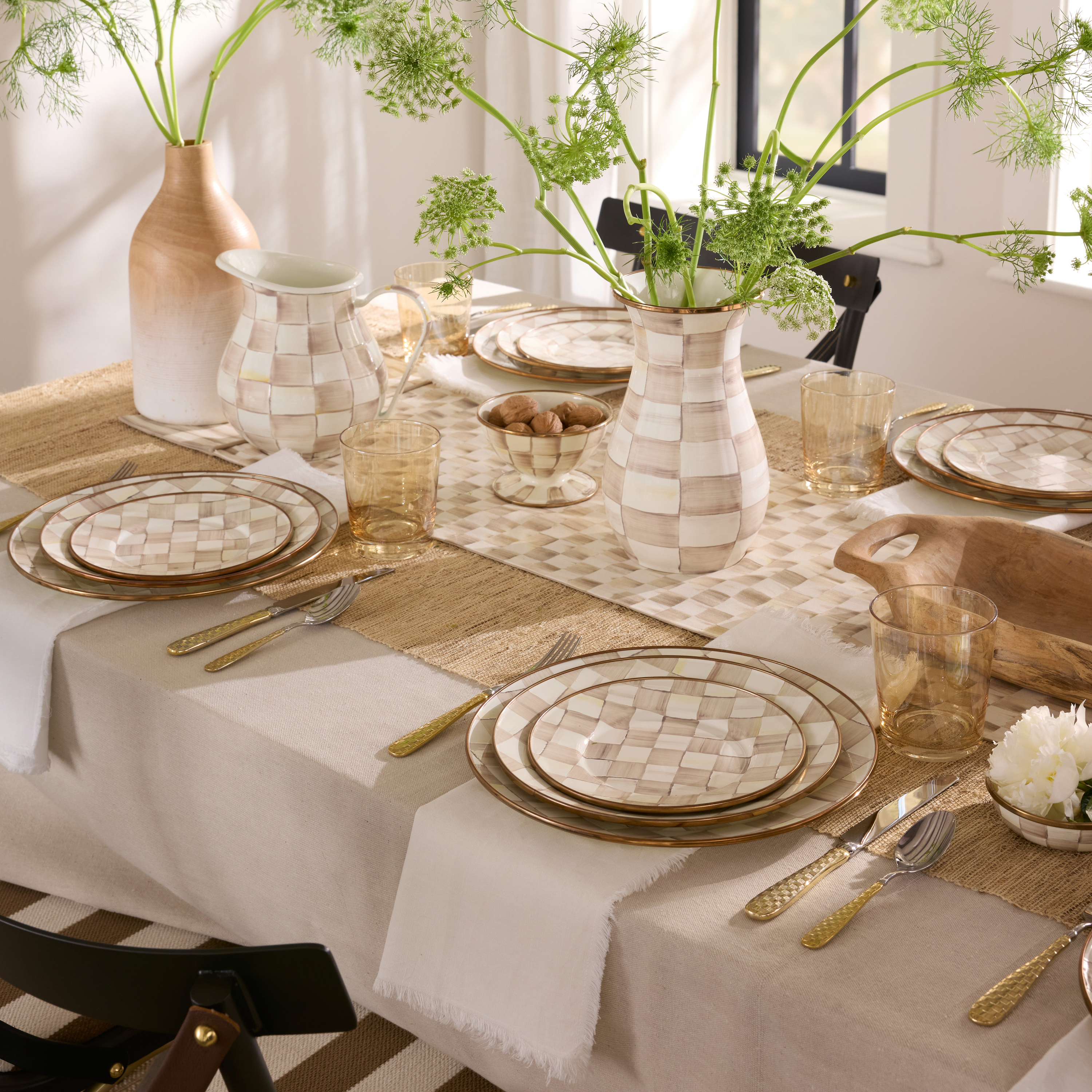 MacKenzie-Childs Mocha Check Charger