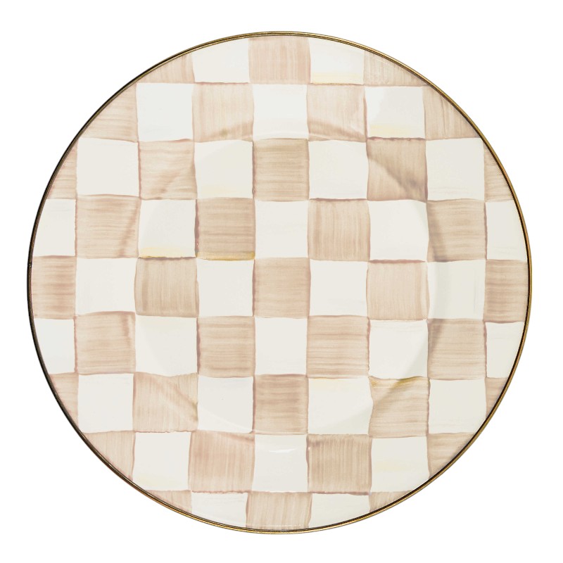 MacKenzie-Childs Mocha Check Dinner Plate